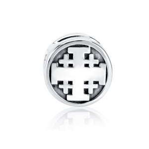 Marina Jewelry Jerusalem Cross Round Bead Charm
