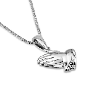 Praying Hands Necklace in 925 Sterling Silver