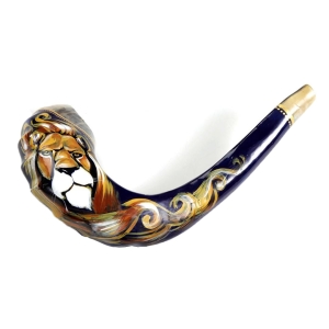 Barsheshet-Ribak Hand-Painted Natural Lion of Judah Shofar