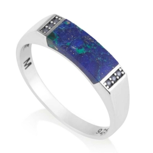 Marina Jewelry Classy Sterling Silver and Eilat Stone Women's Ring