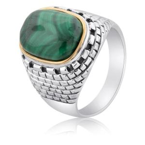 Rafael Jewelry Sterling Silver and Eilat Stone Western Wall Ring