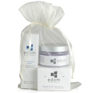 Edom Spa Kit: Foot Renewal Cream, Softening Salt Body Scrub, Shea Body Butter