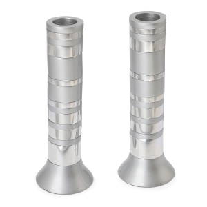 Aluminum Candlesticks with Stacked Rings Design by Yair Emanuel - Color Option