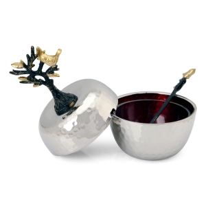 Stainless Steel Apple Honey Dish for the High Holidays by Yair Emanuel