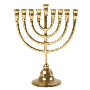 Yair Emanuel Classic Brass Stemmed Hanukkah Menorah