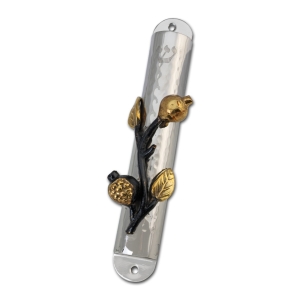 Stainless Steel Pomegranate Mezuzah by Yair Emanuel