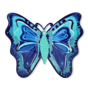 Blue Butterfly Metal Wall Hanging by Yair Emanuel