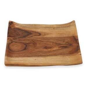 Bordered Wooden Serving Tray by Yair Emanuel with Natural Finish