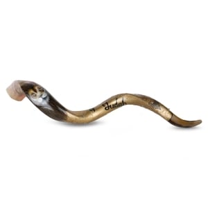 Hand-Painted Lion of Judah Kudu Shofar (Gold)