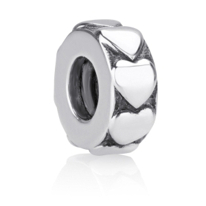 Marina Jewelry Sterling Silver Hearts Stopper Charm