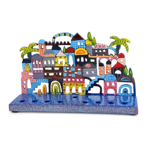 Yair Emanuel Painted Metal Menorah - Jerusalem