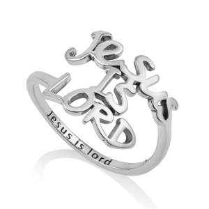 925 Sterling Silver Jesus Ring with Jesus is Lord Inscription