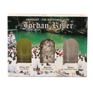 The Jordan River Ein Gedi Holy Land Gift Pack (Olive Oil, Stones, Water)