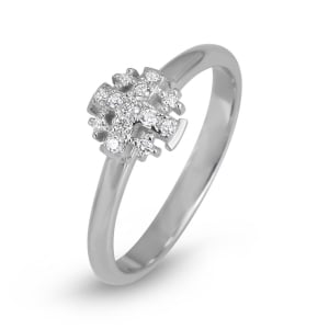 Anbinder Jewelry 14K White Gold and Diamond Jerusalem Cross Purity Women’s Christian Ring