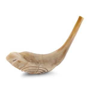 Polished Ram's Horn Shofar With Menorah Engraving (16" – 18")