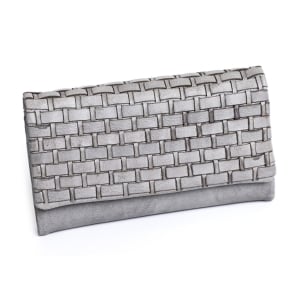 Women's Genuine Leather Wallet with Weave Pattern 