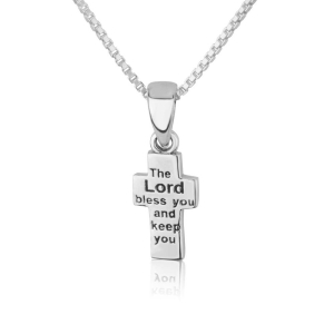 Marina Jewelry 925 Sterling Silver Cross Pendant With Prayer