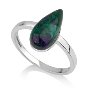 Marina Jewelry 925 Sterling Silver Ring With Triangular Eilat Stone