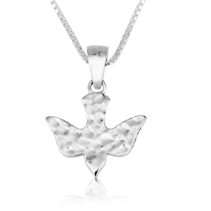Marina Jewelry 925 Sterling Silver Textured Holy Spirit Pendant