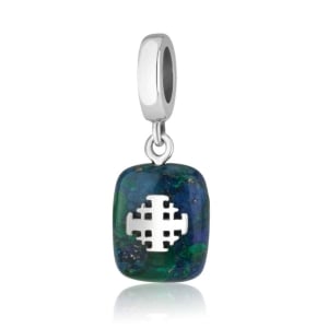 Marina Jewelry Eilat Stone Charm With Jerusalem Cross