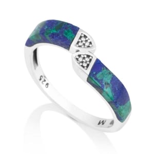 Marina Jewelry Fashionable Sterling Silver and Eilat Stone Ring