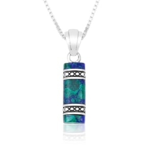 Marina Jewelry Sterling Silver and Eilat Stone Necklace