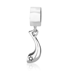 Marina Jewelry Sterling Silver Shofar and Star of David Pendant Charm
