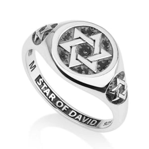 Marina Jewely 925 Sterling Silver Ring With Three Stars of David