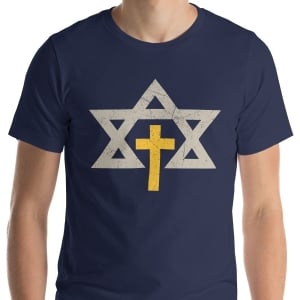 Messianic Star of David with Cross Unisex T-Shirt