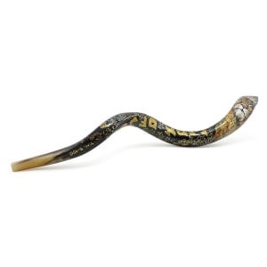 Hand Painted Kudu Shofar Horn with Lion of Judah 