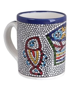 Armenian Ceramic Large Mosaic Fish Mug