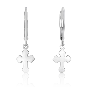 Sterling Silver Chic Latin Cross Dangle Earrings