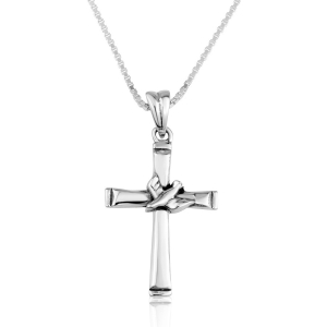 Marina Jewelry Sterling Silver Polished Roman Cross Pendant with Holy Spirit