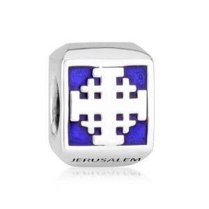 Marina Jewelry Sterling Silver Enamel Jerusalem Cross Box Bead Charm