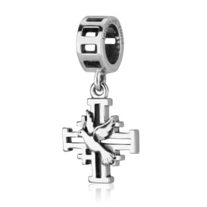 Marina Jewelry Sterling Silver Jerusalem Cross and Holy Spirit Pendant Charm