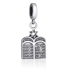 Marina Jewelry Silver Ten Commandments Pendant Charm for Bracelets