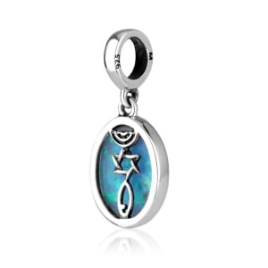 Marina Jewelry Double Sided Grafted-In Pendant Charm with Opal