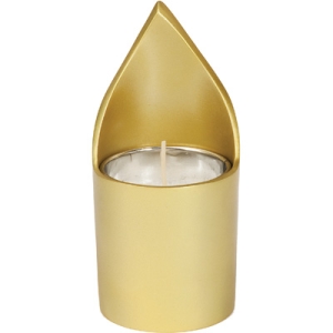 Yair Emanuel Anodized Aluminum Flame-Shaped Memorial Candle Holder