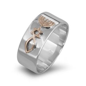 Sterling Silver and 9K Gold Grafted-In Ring 