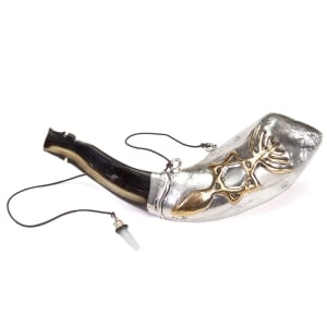 Barsheshet-Ribak Silver Plated Grafted-In Anointing Oil Holder Ram’s Horn