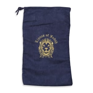 Stylish Embroidered Velvet Shofar Bag With Lion of Judah Design