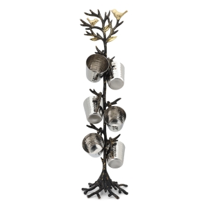 Stainless Steel Tree of Life Cup Stand by Yair Emanuel - 6 Cups