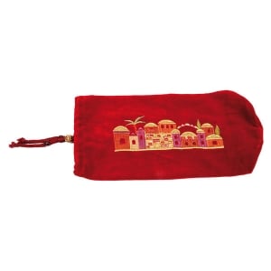 Yair Emanuel Red Velvet Jerusalem Shofar Pouch