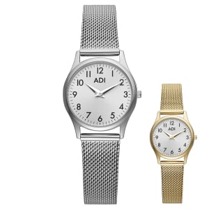 Women’s Mesh Analog Watch with Number Dial – Silver or Gold-Plated