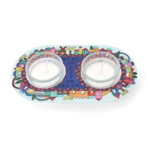 Yair Emanuel Painted Candle Holder Set for Tealights - Choice of Designs