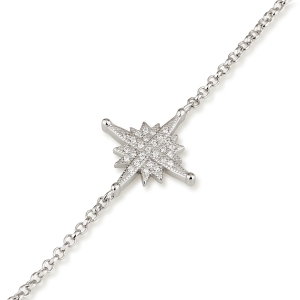 Sterling Silver Star of Bethlehem Bracelet with Zircon Stones