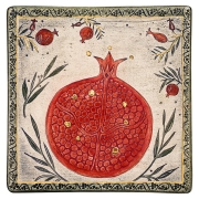 Art In Clay Ceramic Limited Edition Plaque Pomegranate Wall Hanging