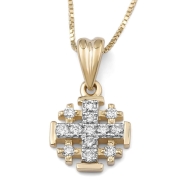 Anbinder Jewelry 14K Gold Jerusalem Cross Diamond Necklace