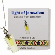 Ein Gedi Crystal Pendant Filled with Light of Jerusalem Anointing Oil