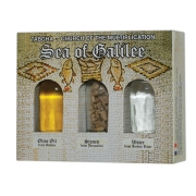 Ein Gedi Holy Land Gift Pack (Olive Oil, Stones, Water) – Church of the Multiplication, Sea of Galilee